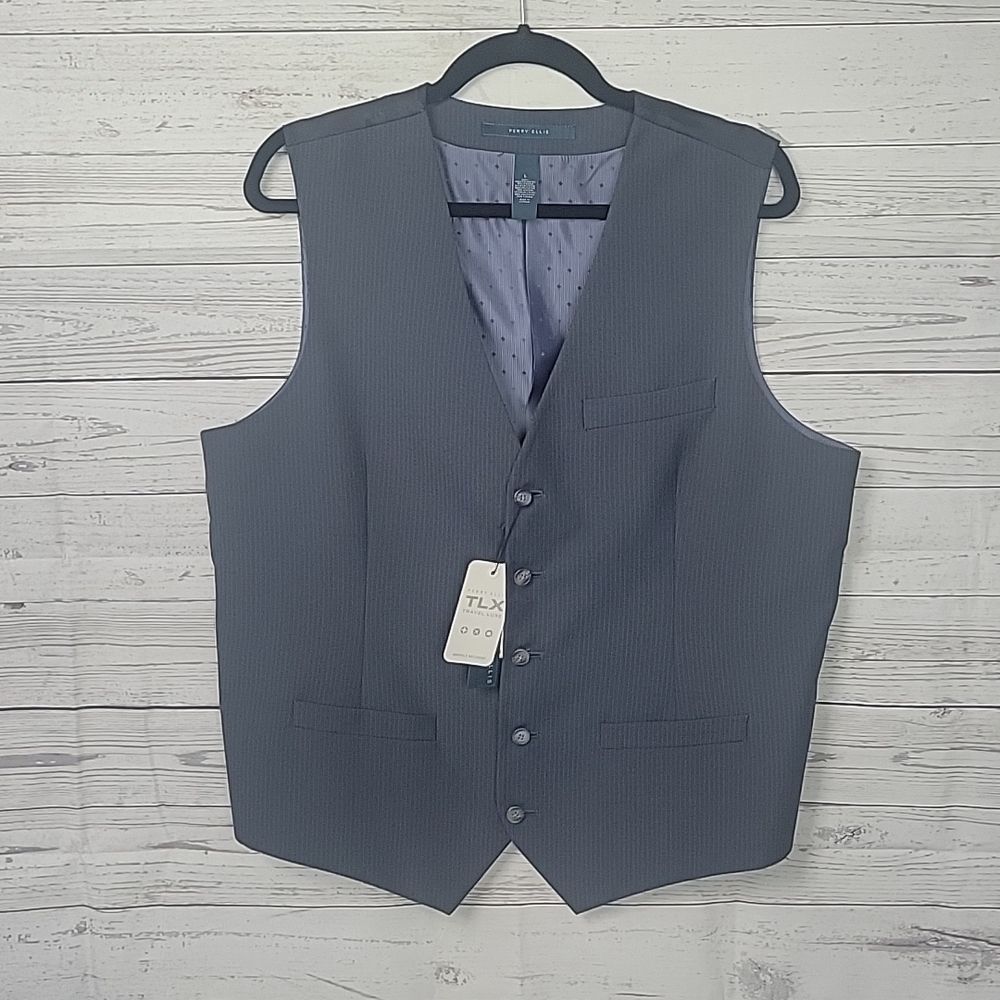 Men's Size Large Wrinkle Resistant Perry Ellis Suit Vest